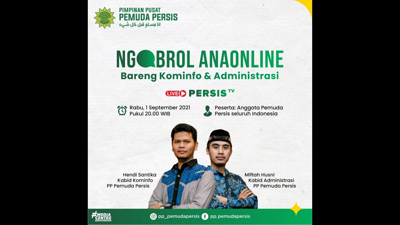 Ngobrol ANAONLINE Bersama Kominfo & Administrasi PP. Pemuda Persis