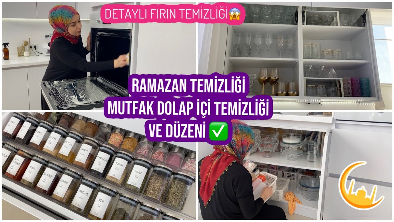 RAMAZAN TEMİZLİĞİ BAŞLADI ✅, MUTFAK DOLAP İÇİ TEMİZLİĞİ VE DÜZENİ, FIRINIMI NASIL TEMİZLİYORUM❓
