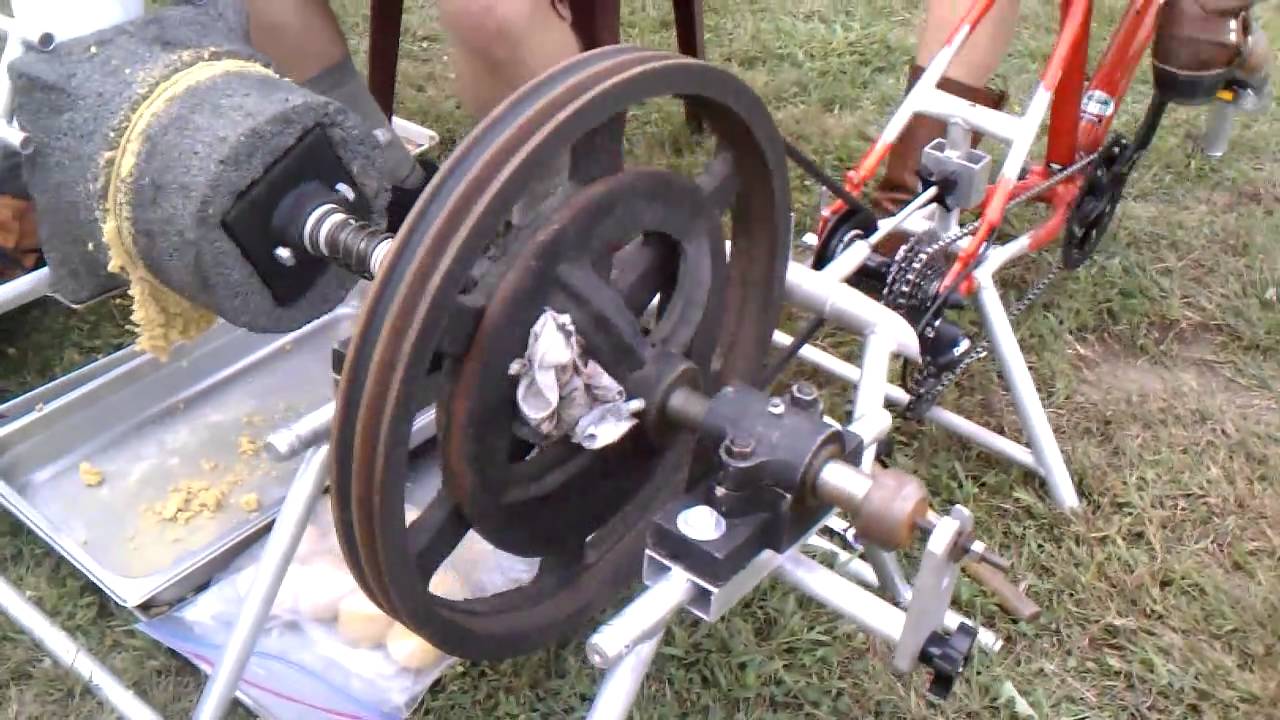 Bicycle Powered Corn Mill