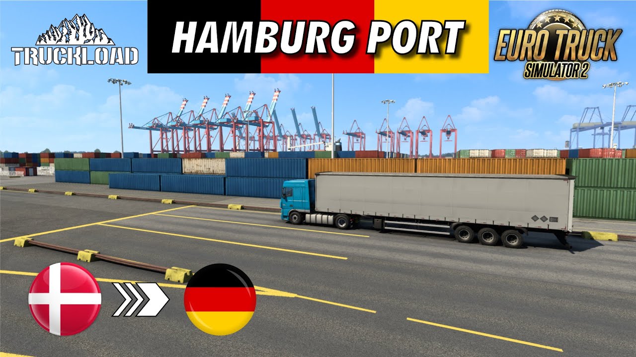 ETS 2 FULL ROAD | DENMARK TO GERMANY | SHORT TRAVELS IN WESTERN EUROPE | HAMBURG PORT | LOGITECH G29