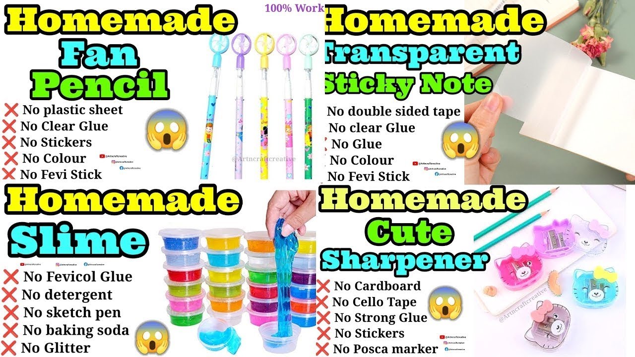 🥰HomeMade Art and Craft Material at home | How to make Crafts Material | DlY Slime | DlY Sticks Note