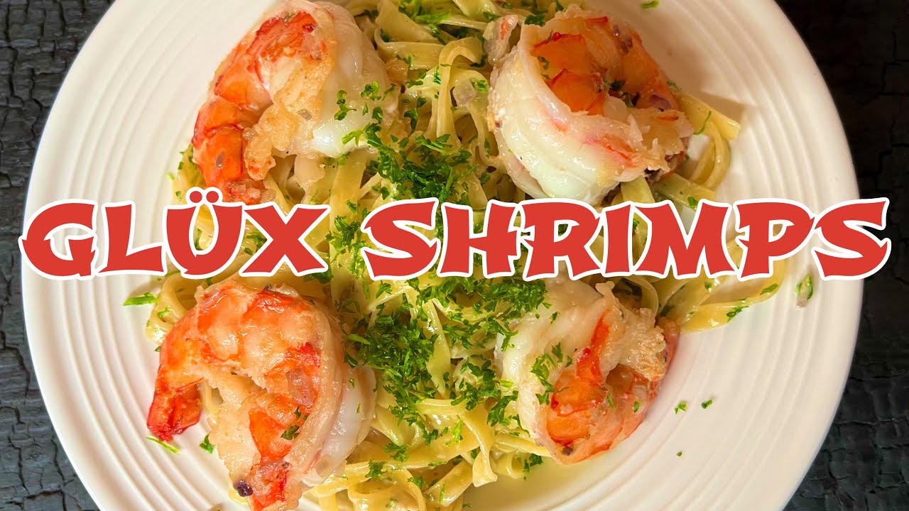 GLÜX SHRIMPS | Black Tiger Shrimps mit Bandnudeln in Sahnesoße | Grill & Chill / BBQ & Lifestyle