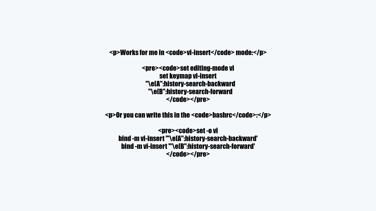 Using vi mode in readline/bash appears to break history-search