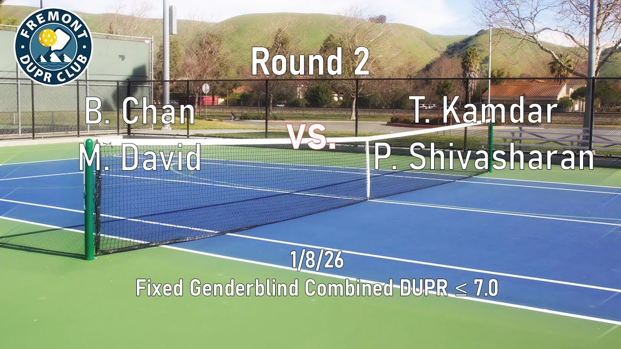 B. Chan / M. David vs. T. Kamdar / P. Shivasharan Round 2 - Fixed Genderblind Combined DUPR ≤ 7.0