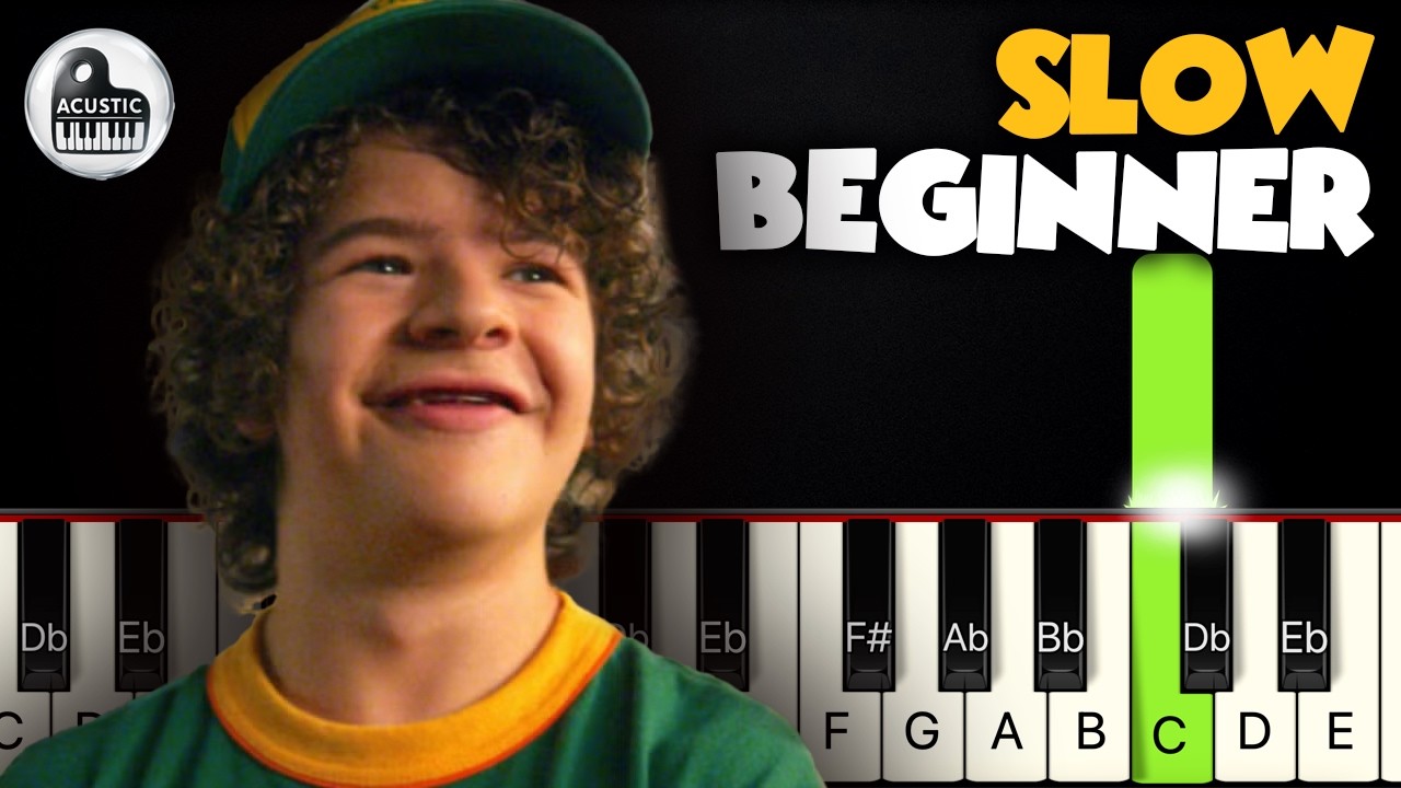 Never Ending Story - Strangers Things | SLOW BEGINNER PIANO TUTORIAL by Betacustic