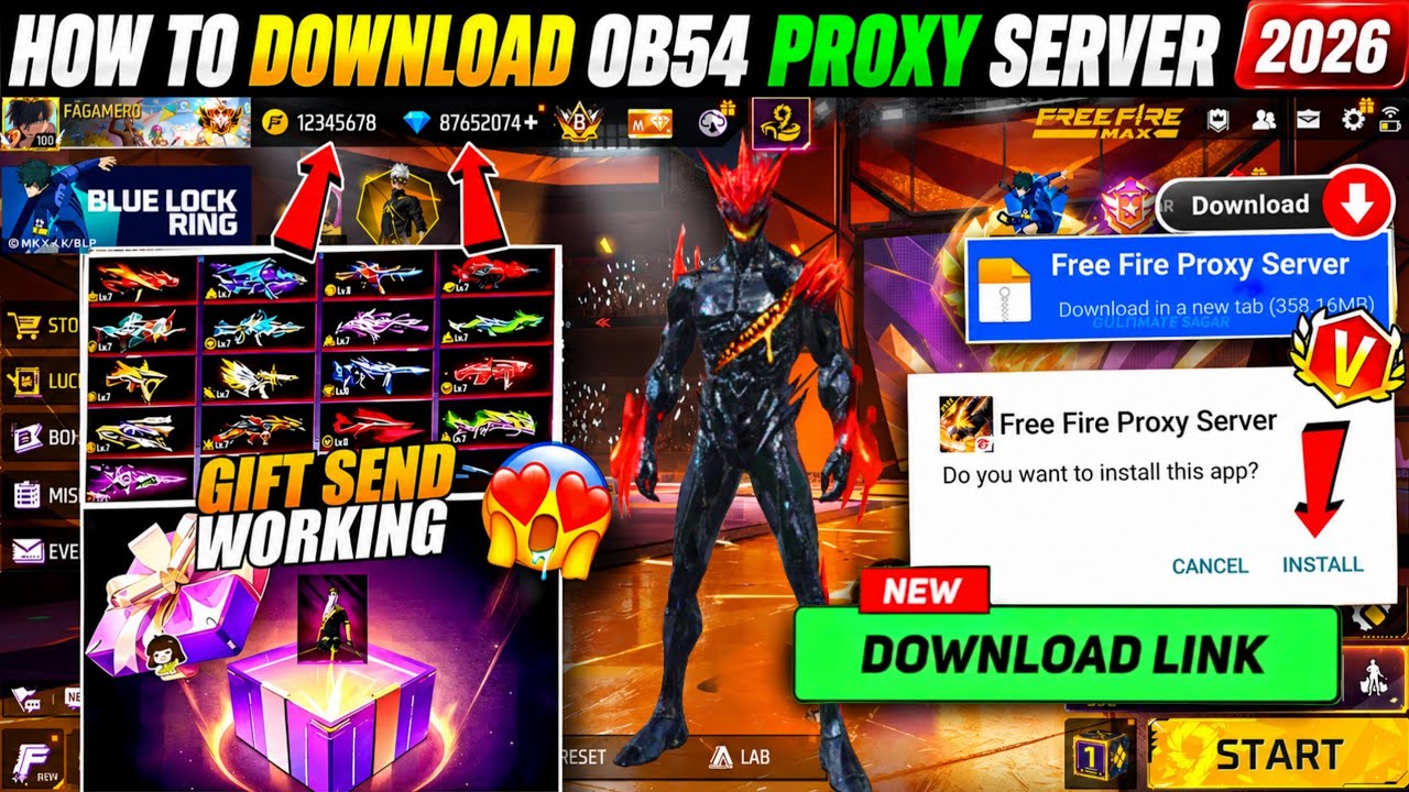 HOW TO DOWNLOAD PROXY SERVER IN FREE FIRE, HOW TO USE PROXY SERVER IN FREE FIRE, VIP PROXY SERVER