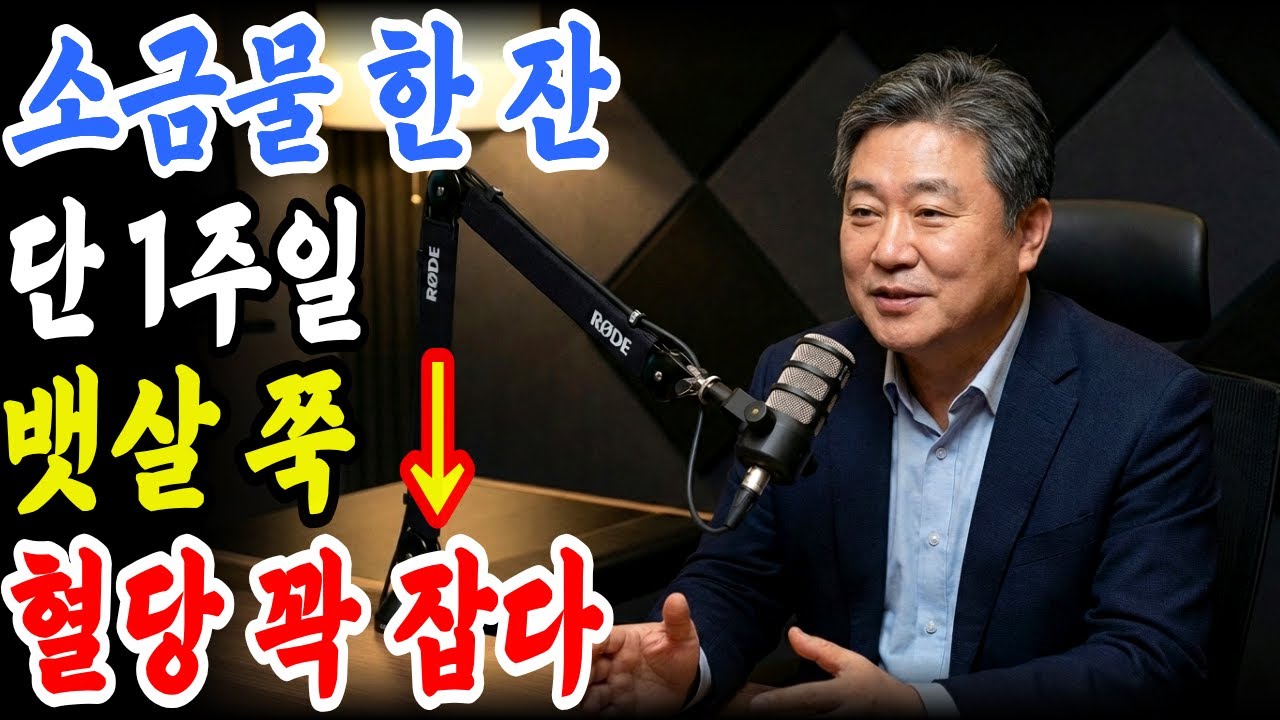소금물 한잔, 1주일만 마시면? 뱃살 쭉 빠지고 혈당 꽉 잡히는 황금비율