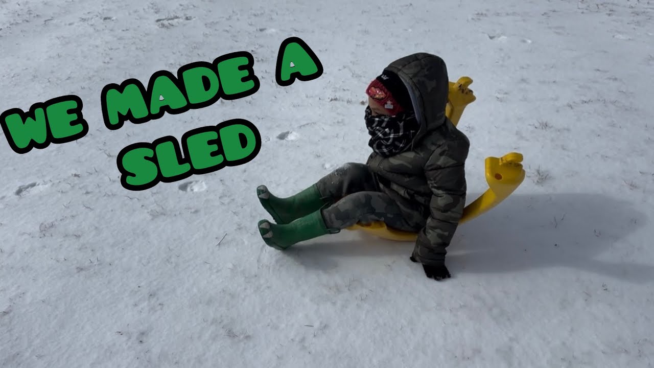 WE MADE A SLED OUT OF A COZY COUPE | BONYAYS BACKYARD 