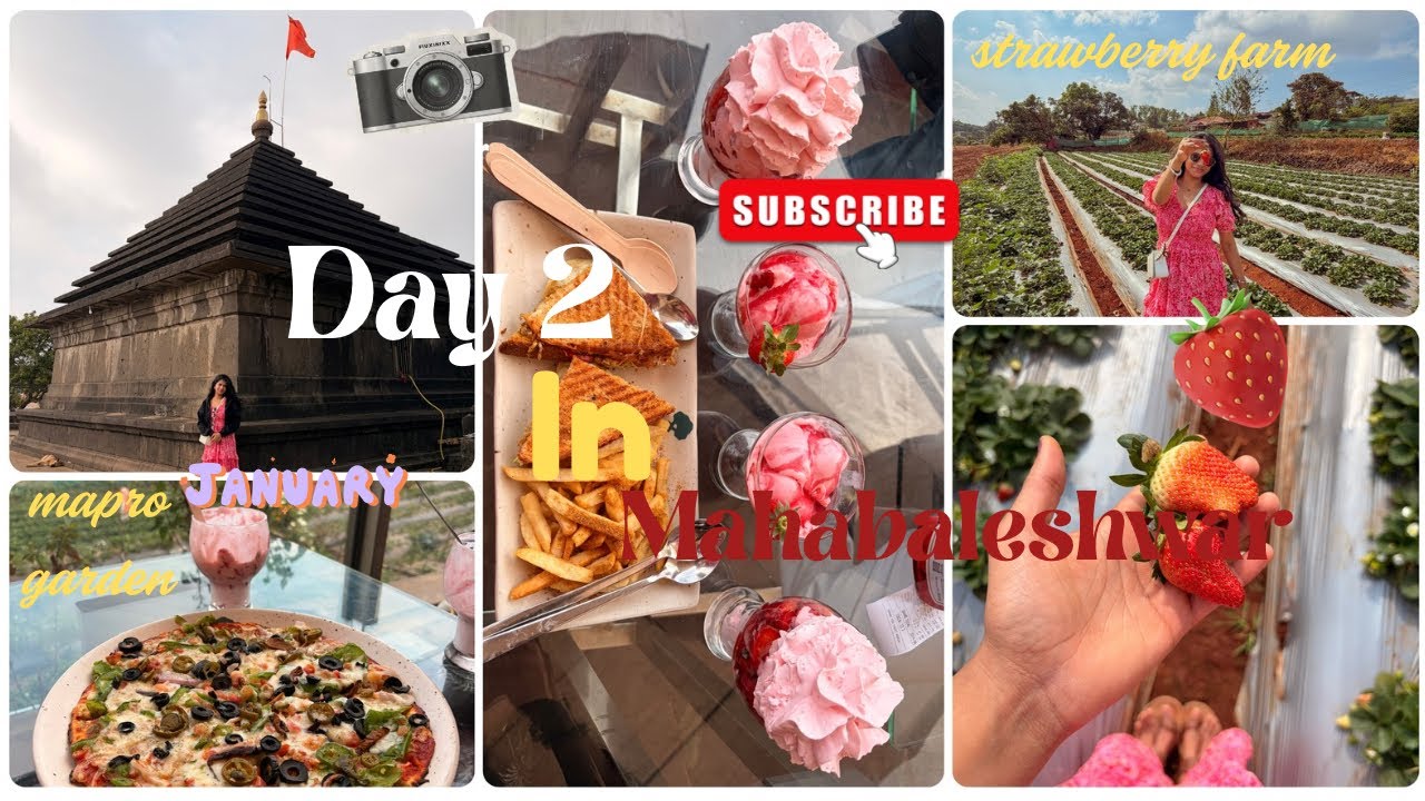 Day 2 in Mahabaleshwar 🍓 || Mapro garden || Mahabaleshwar Mandir 🙏🏻 #marathivlog #vlogger 