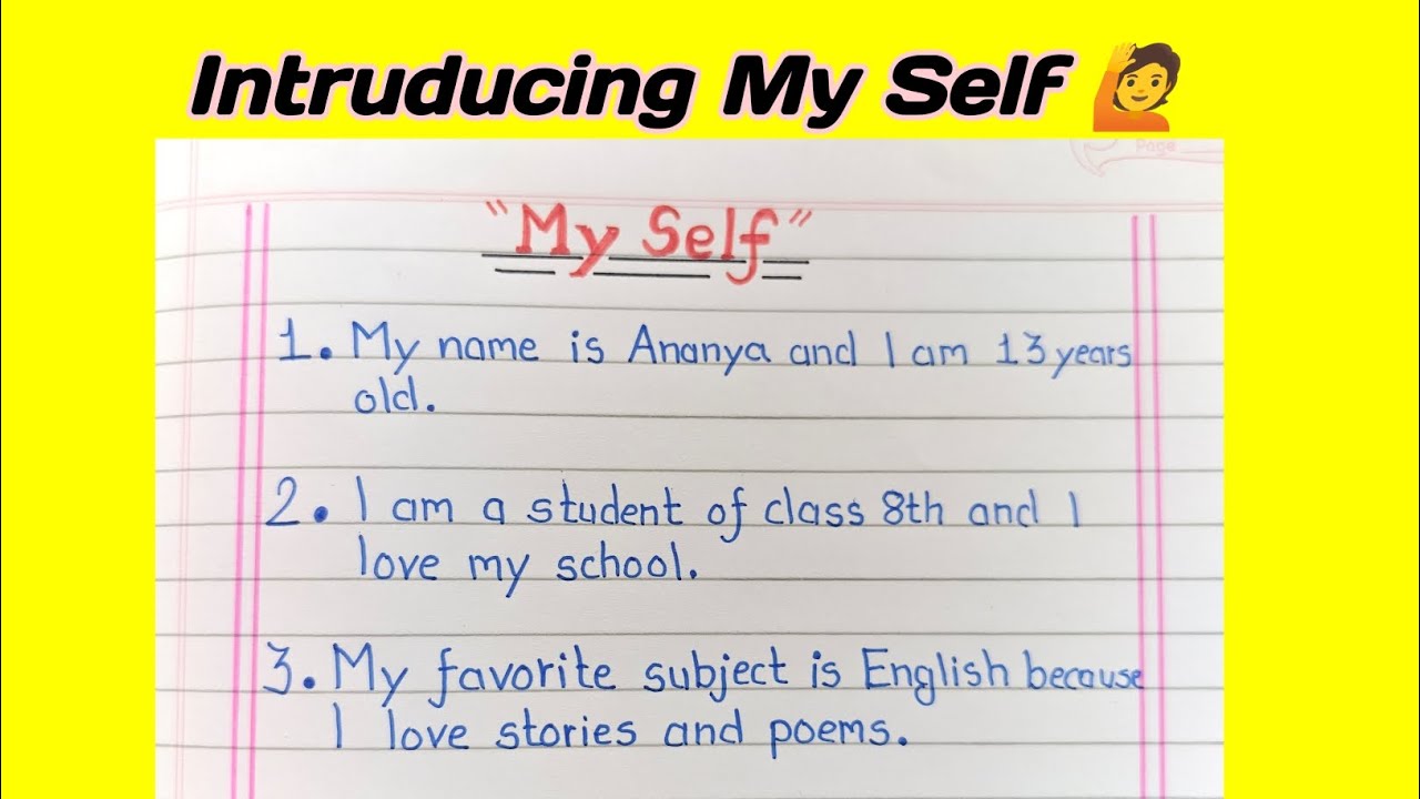 Simple & Neat Handwriting : 10 Lines On My Self ( Ananya) 🙋