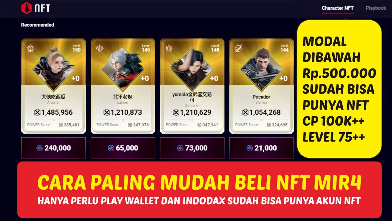 [MIR4 Global] Panduan Beli NFT Mir4 Topup Pakai Indodax Transfer Ke Play Wallet Langsung