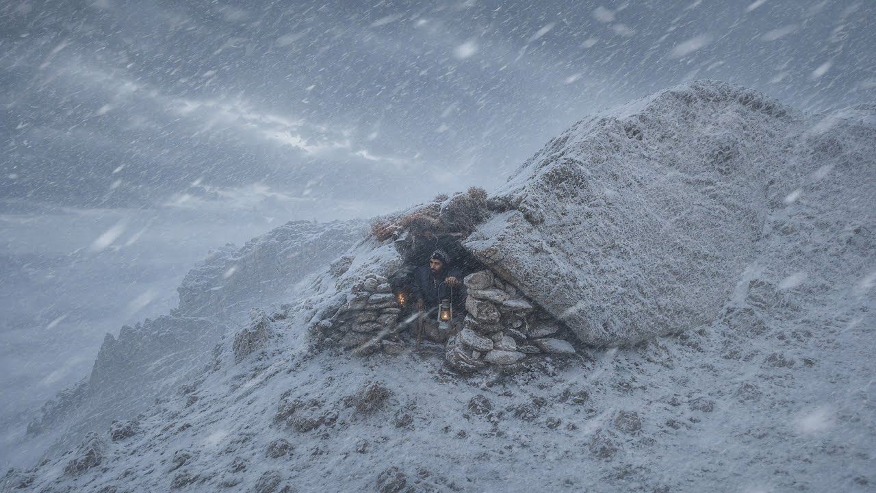 Outdoors Survival in a Blizzard | This Shelter Saved Me