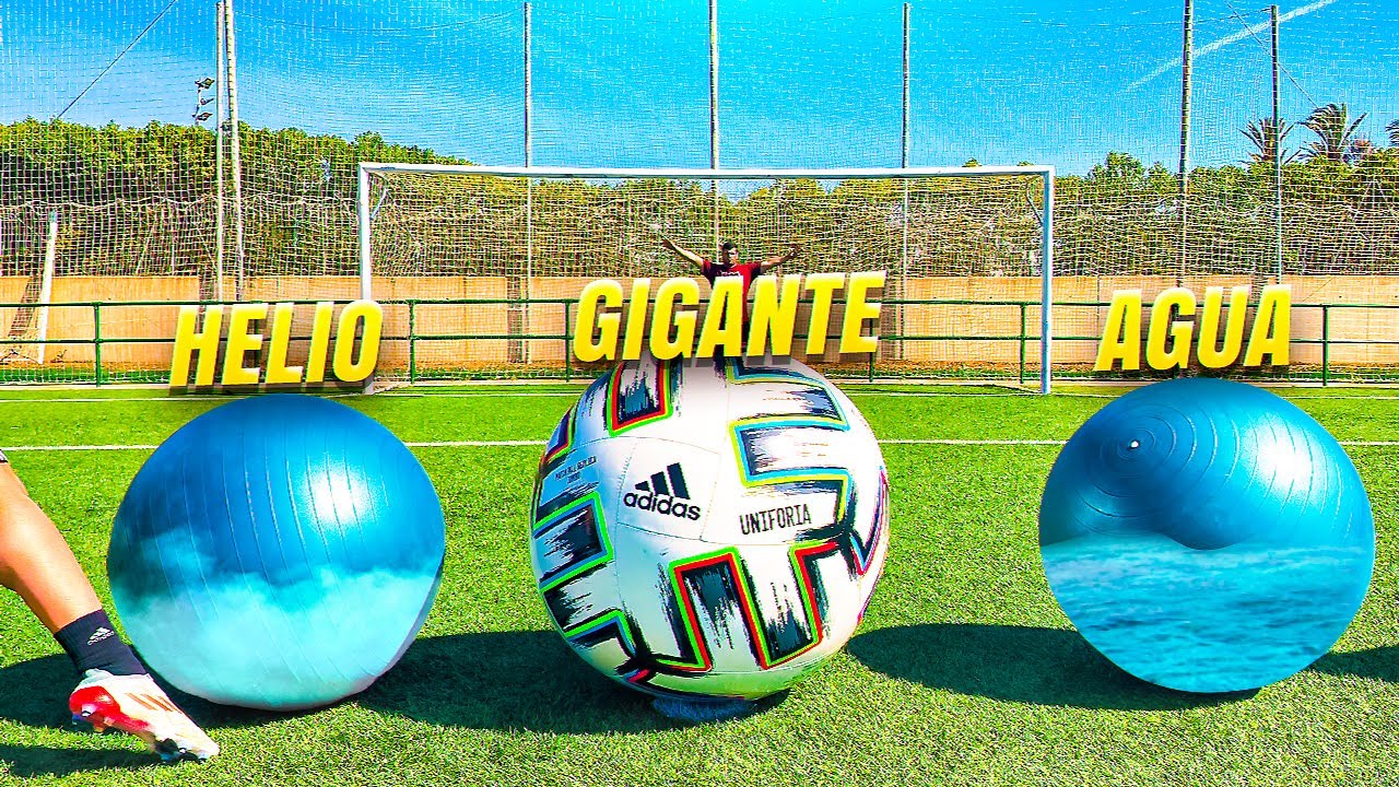 &iexcl;&iexcl; PENALTI SORPRESA !! ⚽ LLENAMOS el BAL&Oacute;N de YOGA con AGUA, HELIO y AIRE 😂 &iexcl;Retos de F&uacute;tbol!