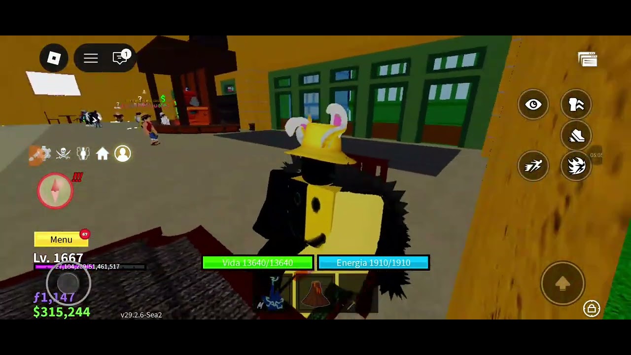 Jogando blox fruits farmando e fazendo trade