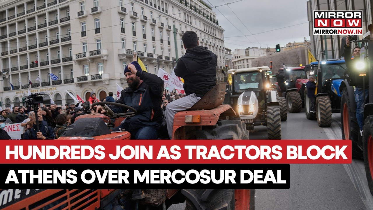 Greece Protests: Hundreds Join As Farmers Block Athens With Tractors Over Crisis, Mercosur Deal