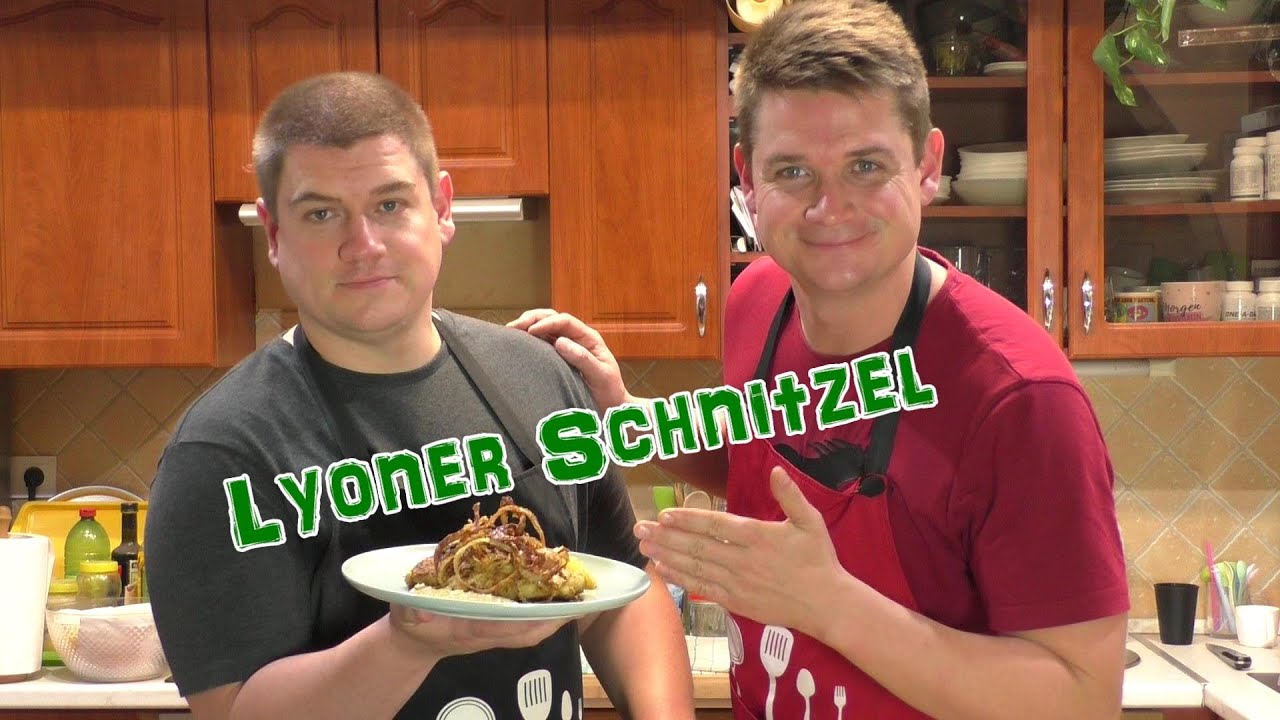Würzige lyoner Schnitzel mit Bratkartoffeln und leckere Sosse