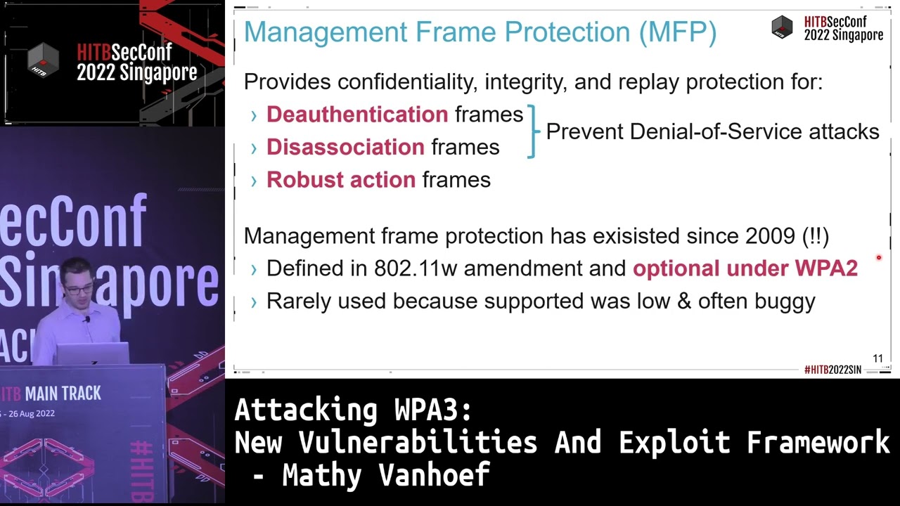 #HITB2022SIN Attacking WPA3: New Vulnerabilities And Exploit Framework - Mathy Vanhoef