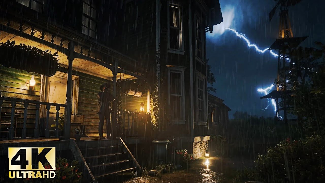 Find Shelter from the Storm Tonight 🛖 Rain & Thunder Sounds for Deep Sleep & Relaxation