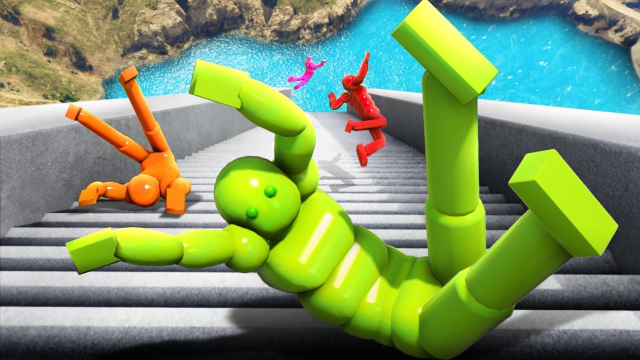 GTA 5 Ragdoll Dude Crazy Long Stairs Ragdolling and Jumps!