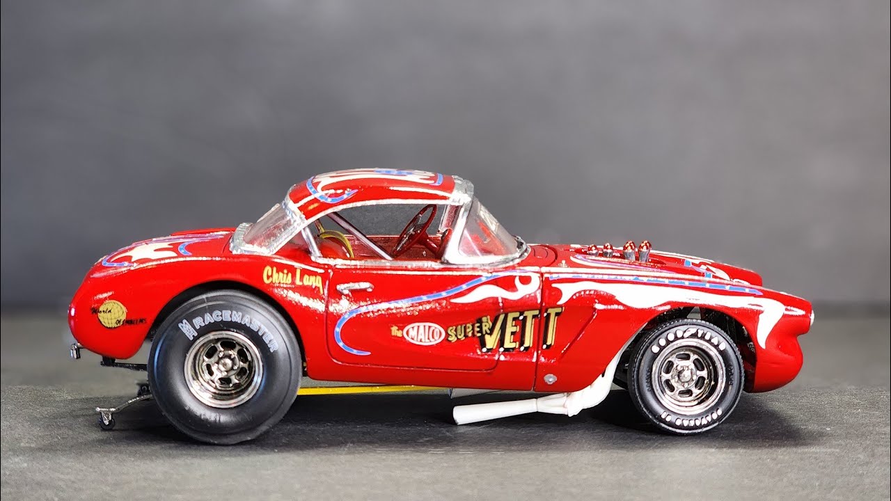 MIKE`S MAD GASSER GROUP BUILD FINAL MPC 1/25 CHRIS LANG MALCO SUPERVETT CORVETTE GASSER