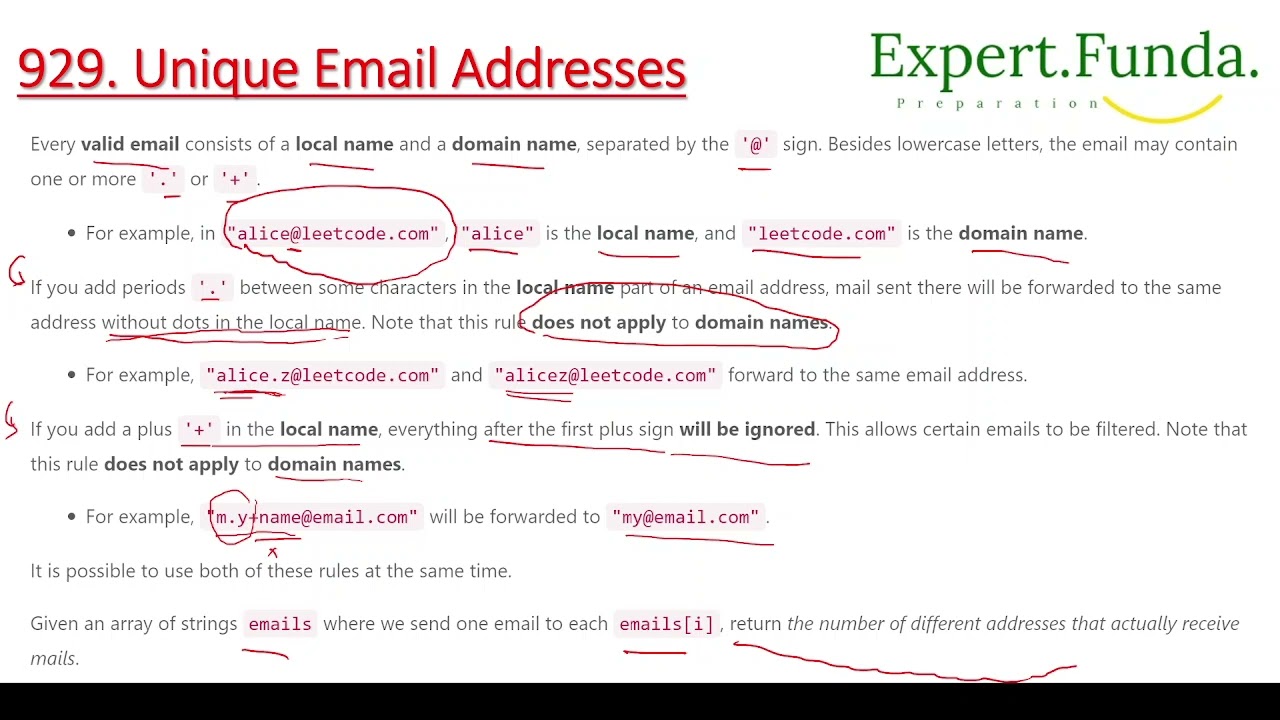 Leetcode 929. Unique Email Addresses || Google Interview || Java Solution