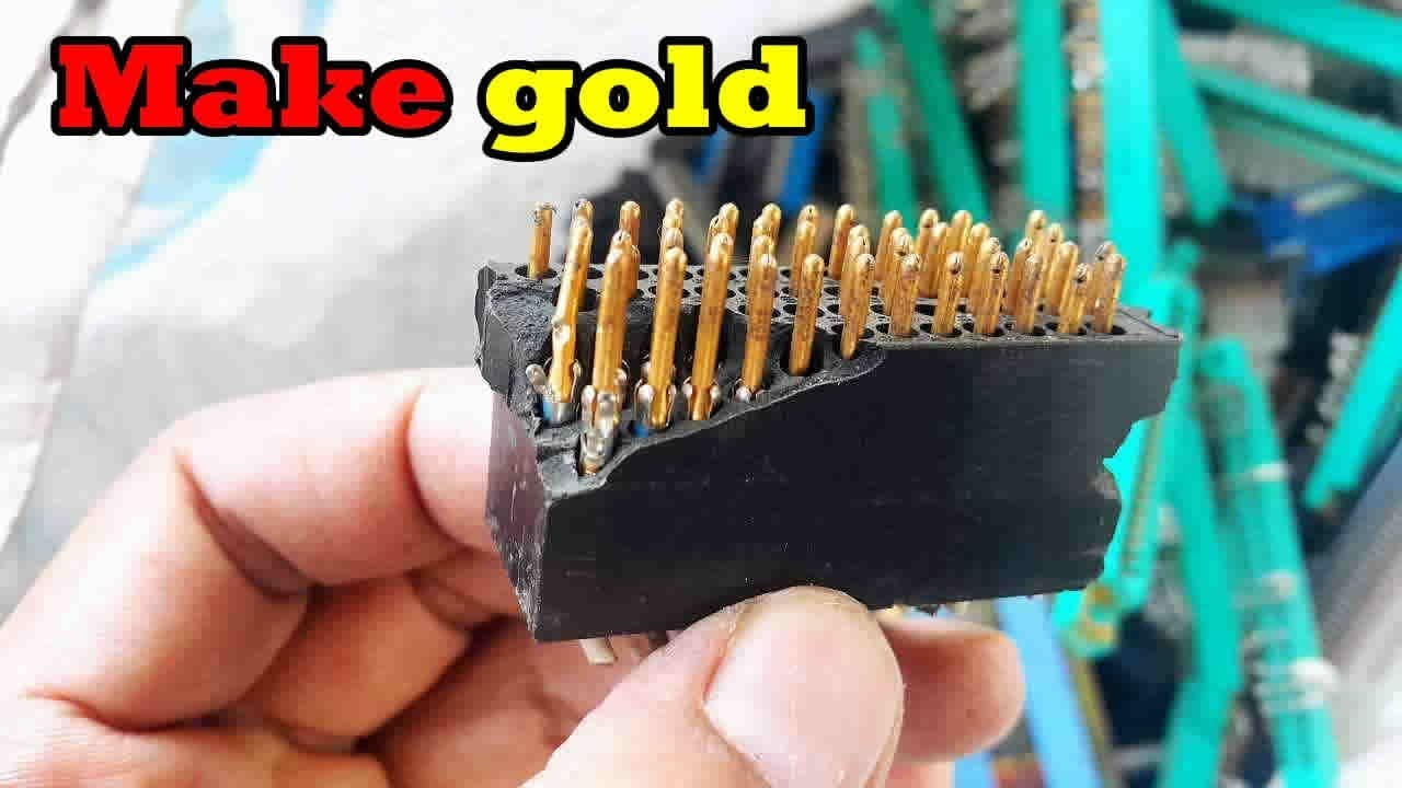 Gold Fingers - How to Recover Gold plated Pins from Electronic Scrap searching for chip connector.