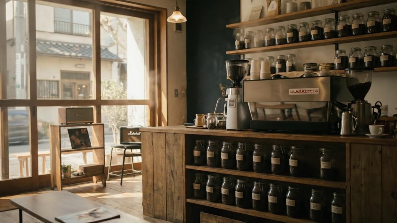 ジャズカフェでの朝の平穏 🌿☕ 穏やかな春の流れ
