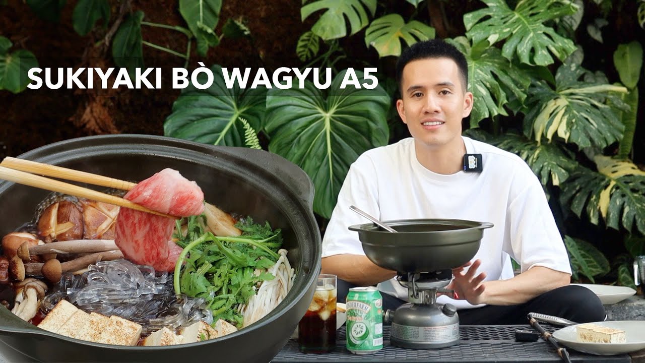 Ra vườn nấu lẩu Sukiyaki