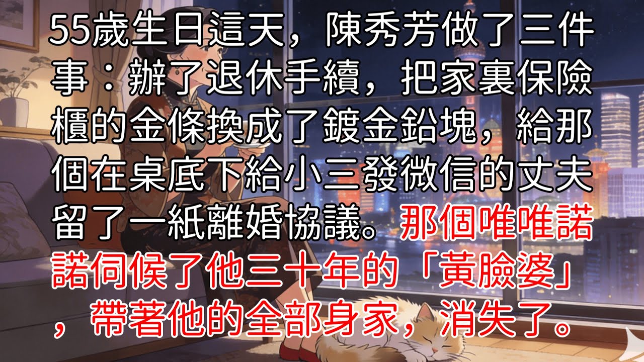 「完結」退休當天，我卷走渣夫全部身家去豪門當管家。，退休當天沒跳廣場舞，而是卷走家裏所有存款和金條，只給體製內出軌丈夫留了200塊！轉身北上，她憑奧數絕技殺入豪門做「保姆」。#女性逆襲 #女性獨立