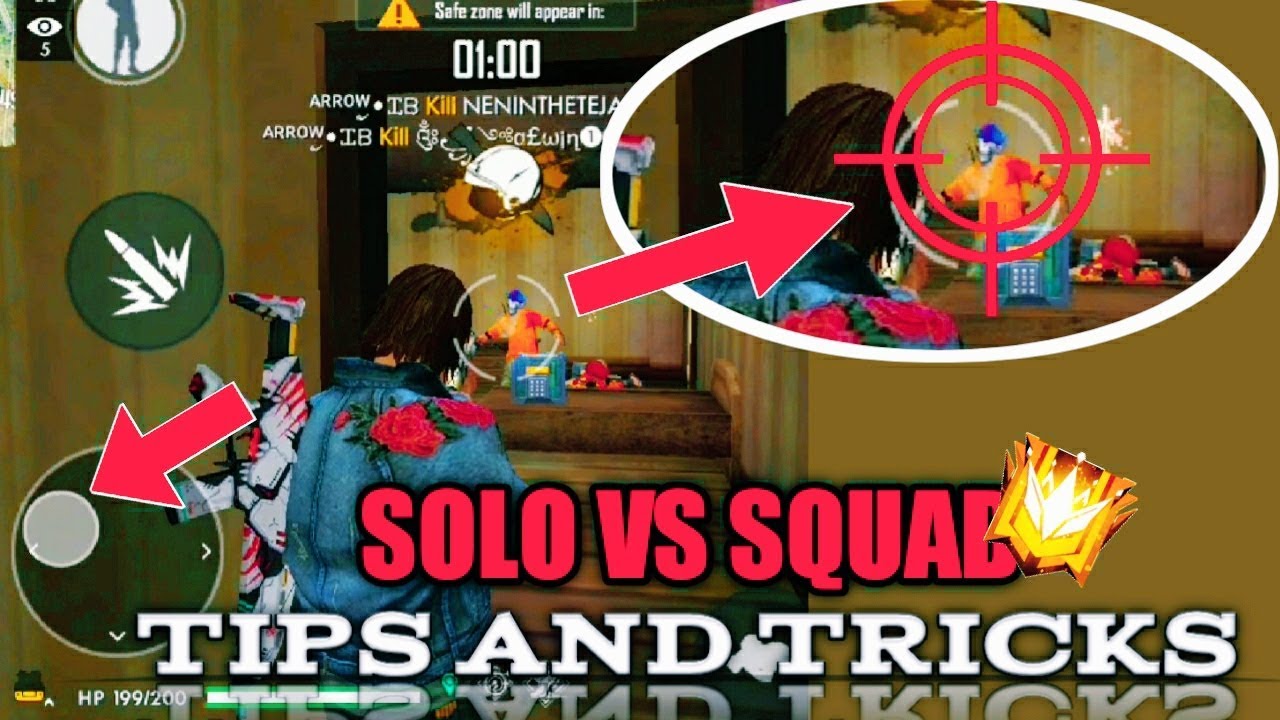 Top 5 Solo vs Squad Tips and Trick in Free Fire Hindi | 1 Vs 4 Tutorial
