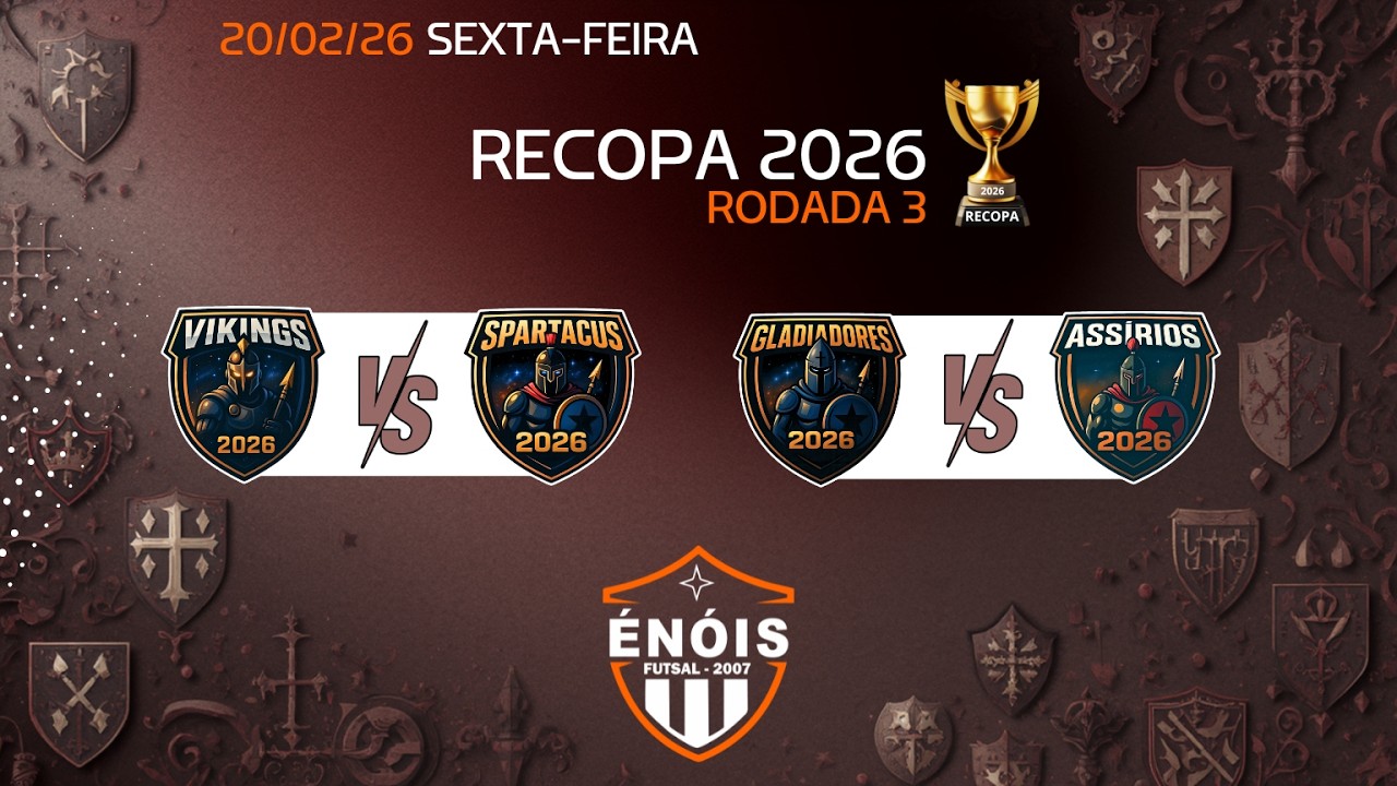 RECOPA 2026 #3 FINAL DEFINIDA! ⚽🔥 Assírios (97%), Spartacus (55%) Assírios x Gladiadores na decisão!