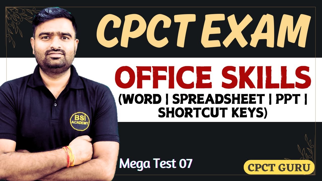 CPCT Computer Special - Office Skills (Excel) | CPCT Computer Knowledge | CPCT Computer Questions