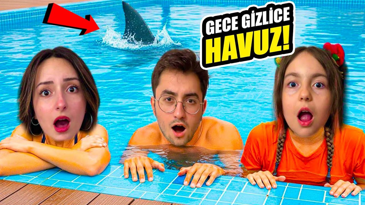 ZEYNEP VE HİRANUR GECE GİZLİCE KOMŞUNUN HAVUZUNA GİRDİK !! EYVAH YAKALANDIK !!