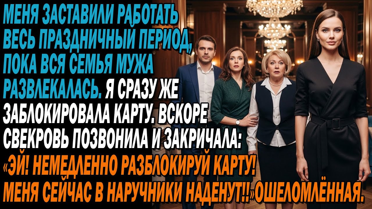 🎉В праздники семья мужа 🧹заставляла меня работать, сами гуляли🥂. я заблокировала карту💳
