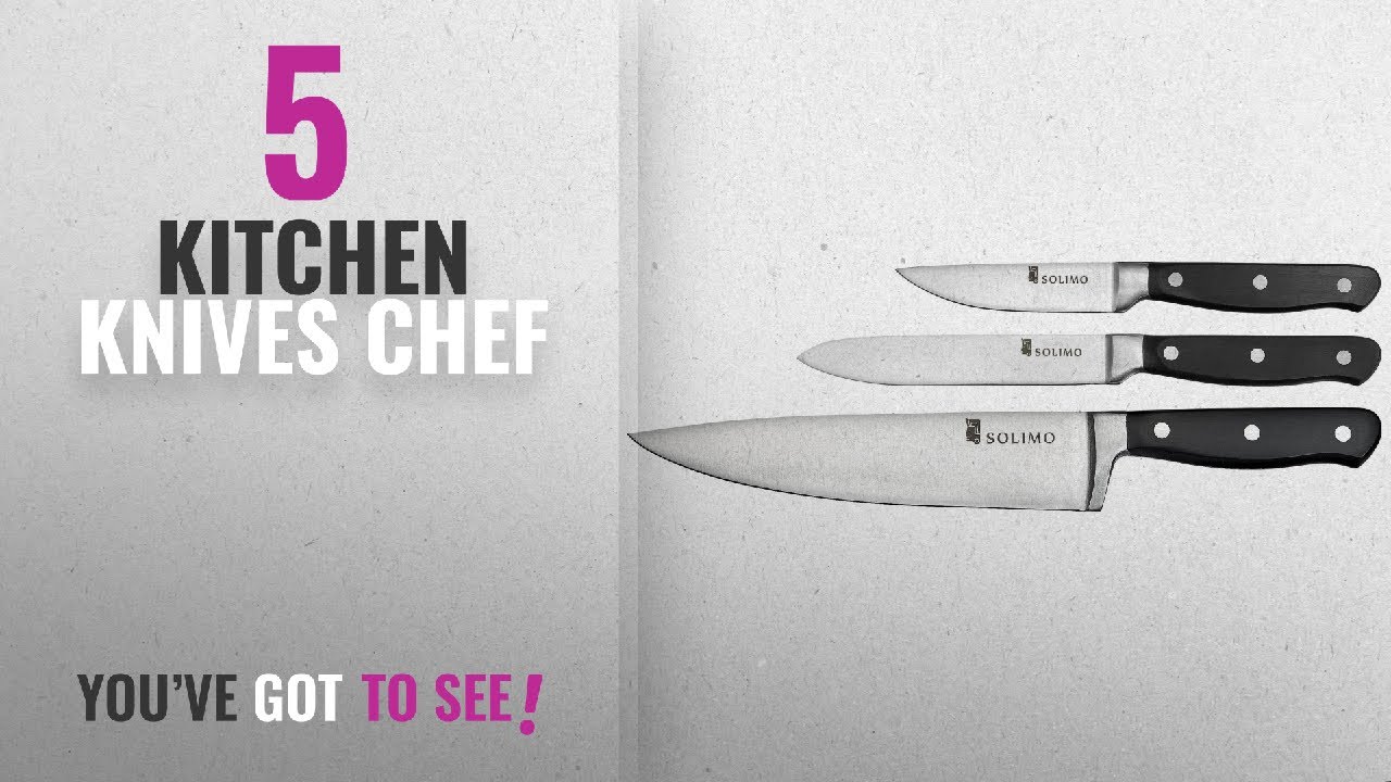 Top 10 Kitchen Knives Chef [2018]: Solimo Premium High-Carbon Stainless Steel Kitchen Knife Set,