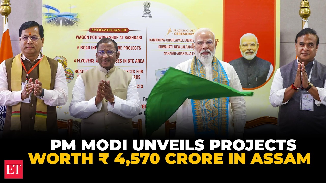 PM Modi unveils Rs 4,570 Cr development projects in Assam, flags off three trains to boost NE...