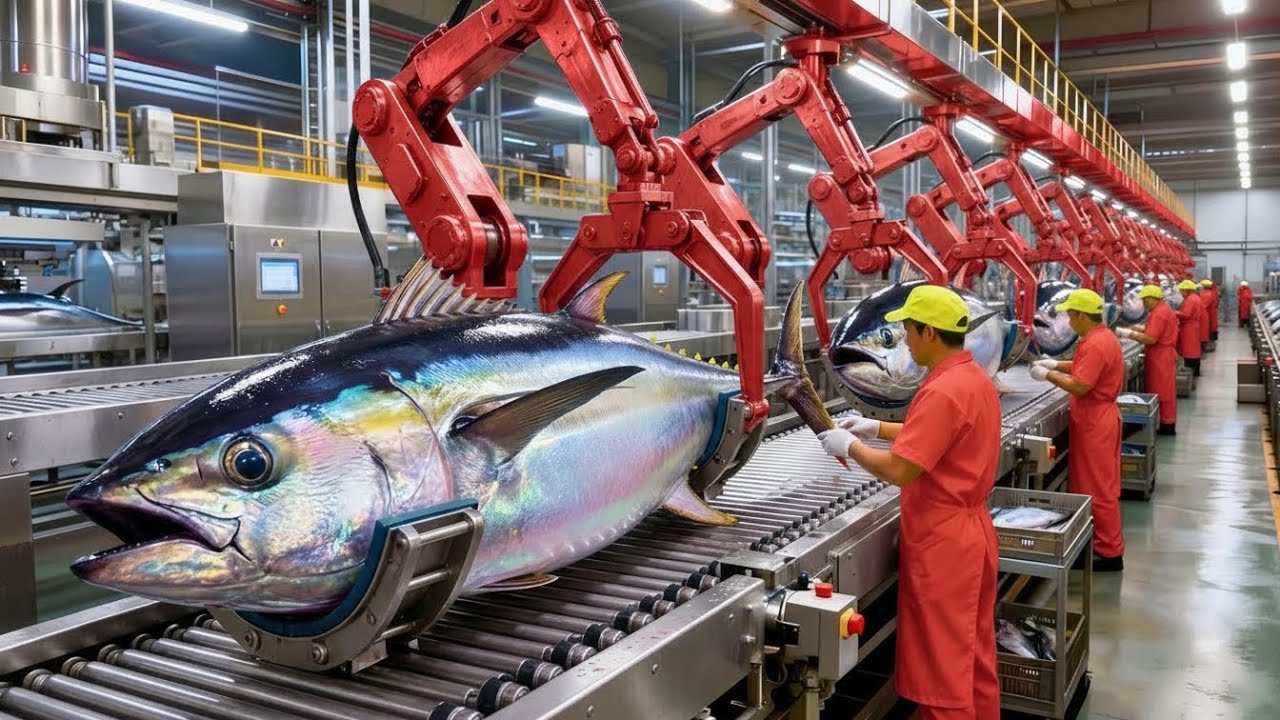 inside Canned Tuna Is Made in Mega Factories | Complete Process” 🐟🥫