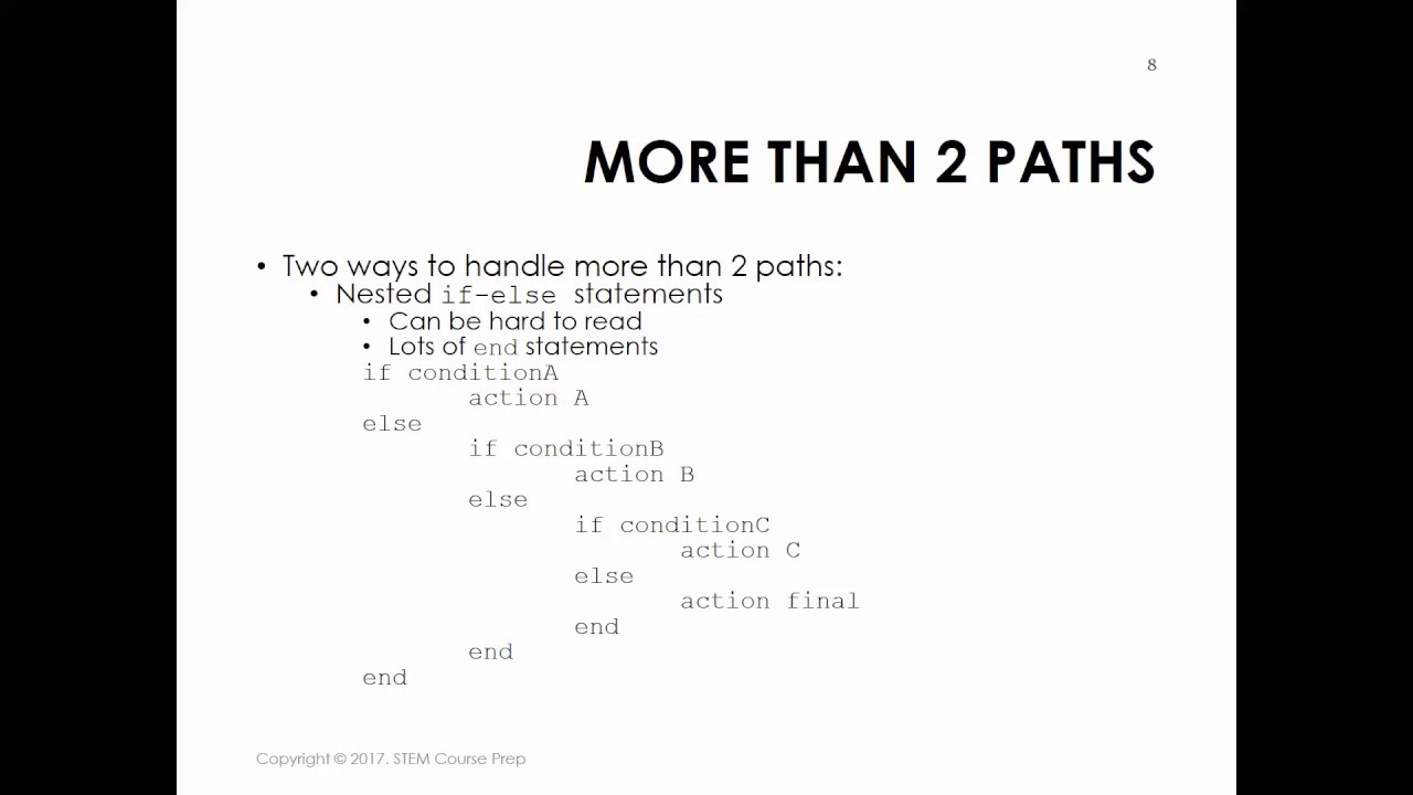 MATLAB if else and if elseif statements