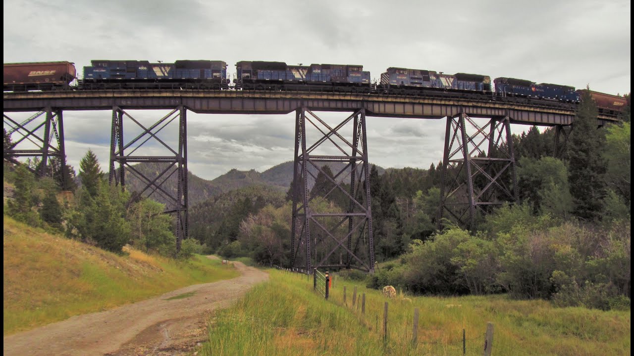 [HD] Heavy Hauling over Montana Rail Link's Mullan Pass