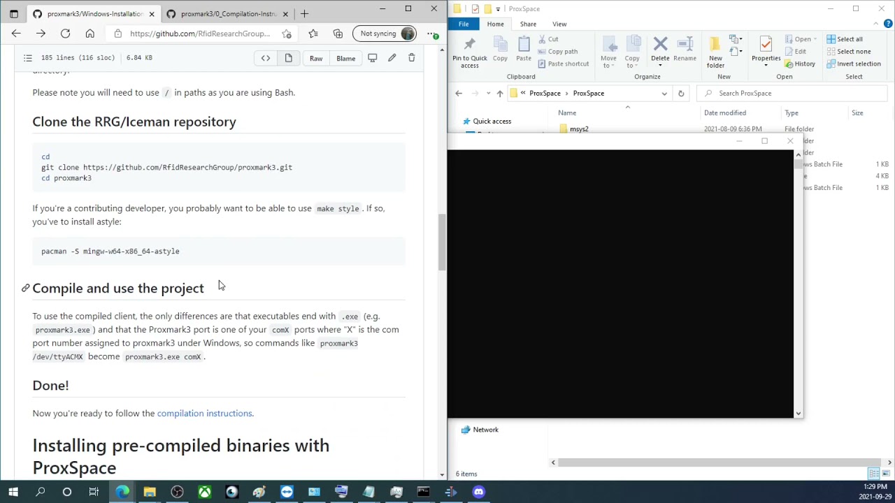 Setting up ProxSpace on Windows 10