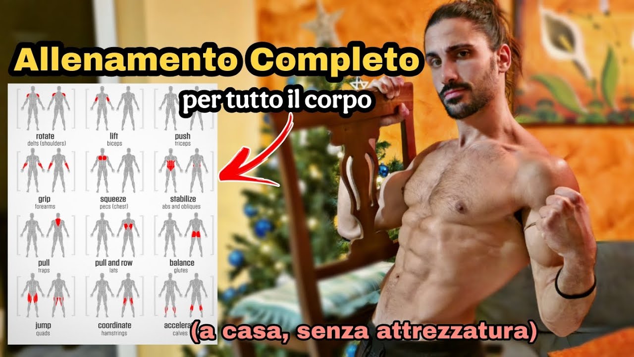 Allenamento Completo a casa SENZA ATTREZZATURA - tutti gli esercizi possibili 
