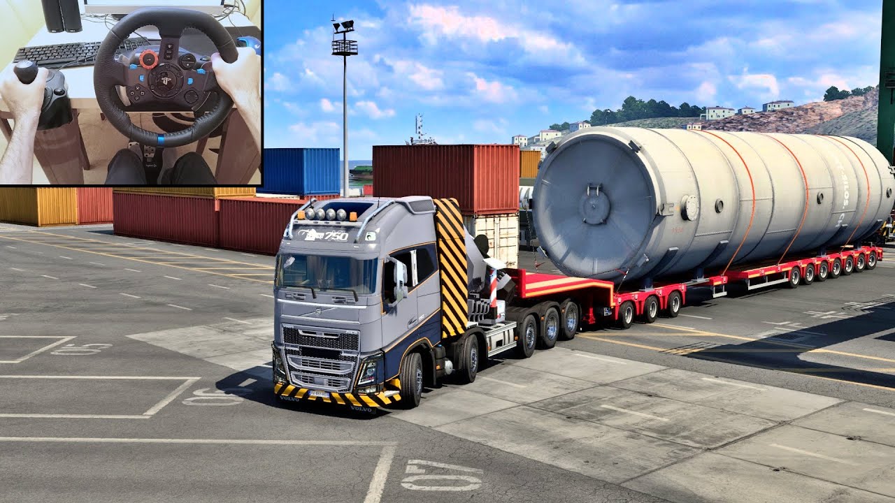 40T Giant Silo Transport with 10x4 Volvo FH16 750 | Euro Truck Simulator 2 | Logitech G29 Gameplay