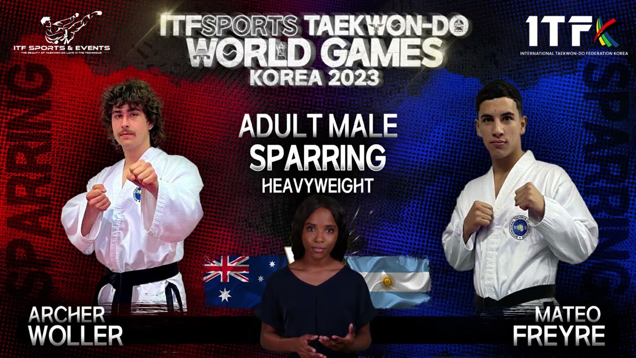 #ITFWG23 |  Adult Male Degree Sparring Heavyweight - Woller, Archer (AUS) Freyre, Mateo (ARG)