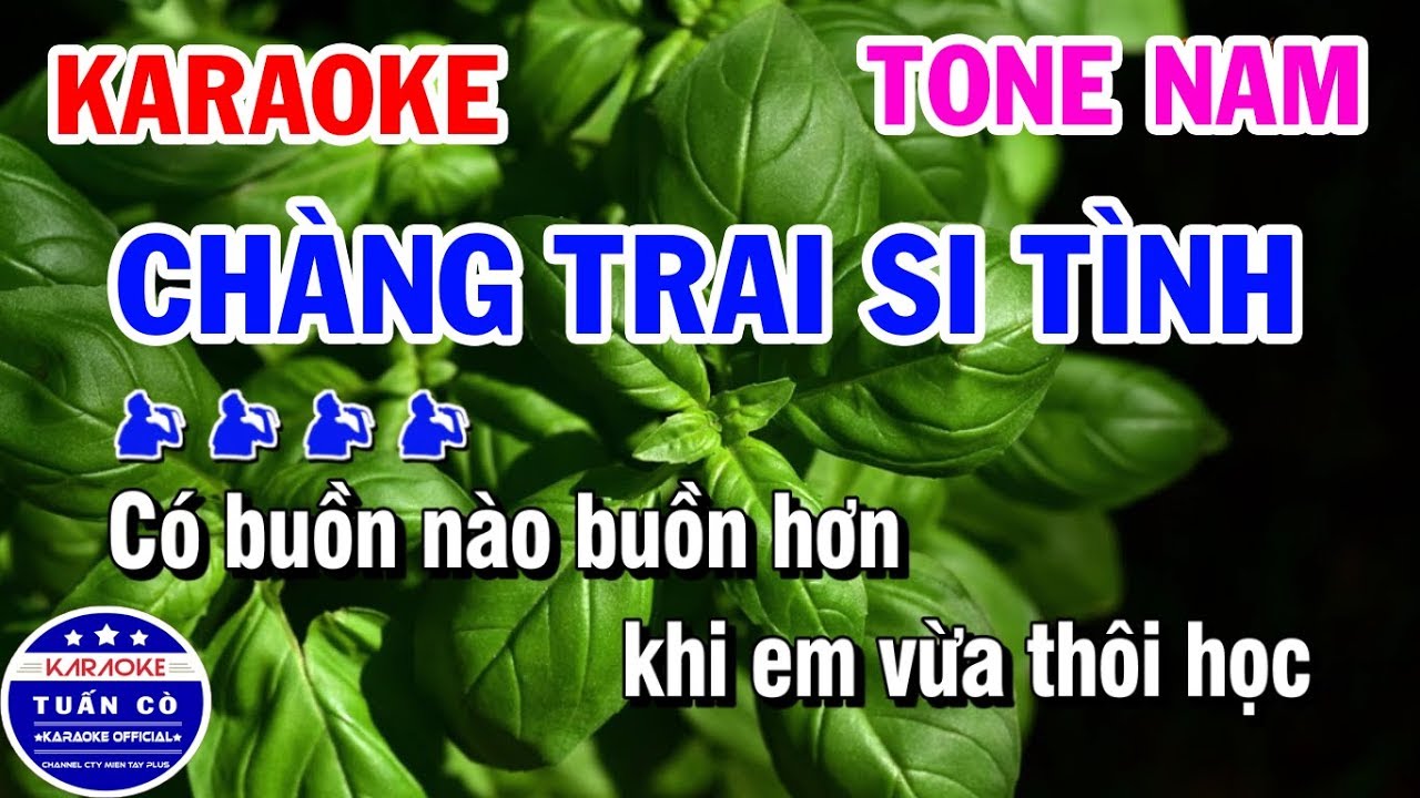 Karaoke Chàng Trai Si Tình | Nhạc Sống Tone Nam Dễ Hát | Karaoke Tuấn Cò