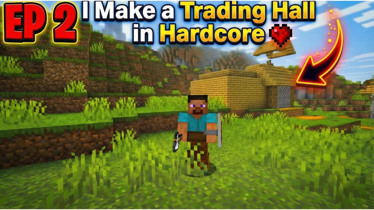 I MKAE A TRADING HALL IN MINCRAFT  HARDCORE ❤️ EP 2