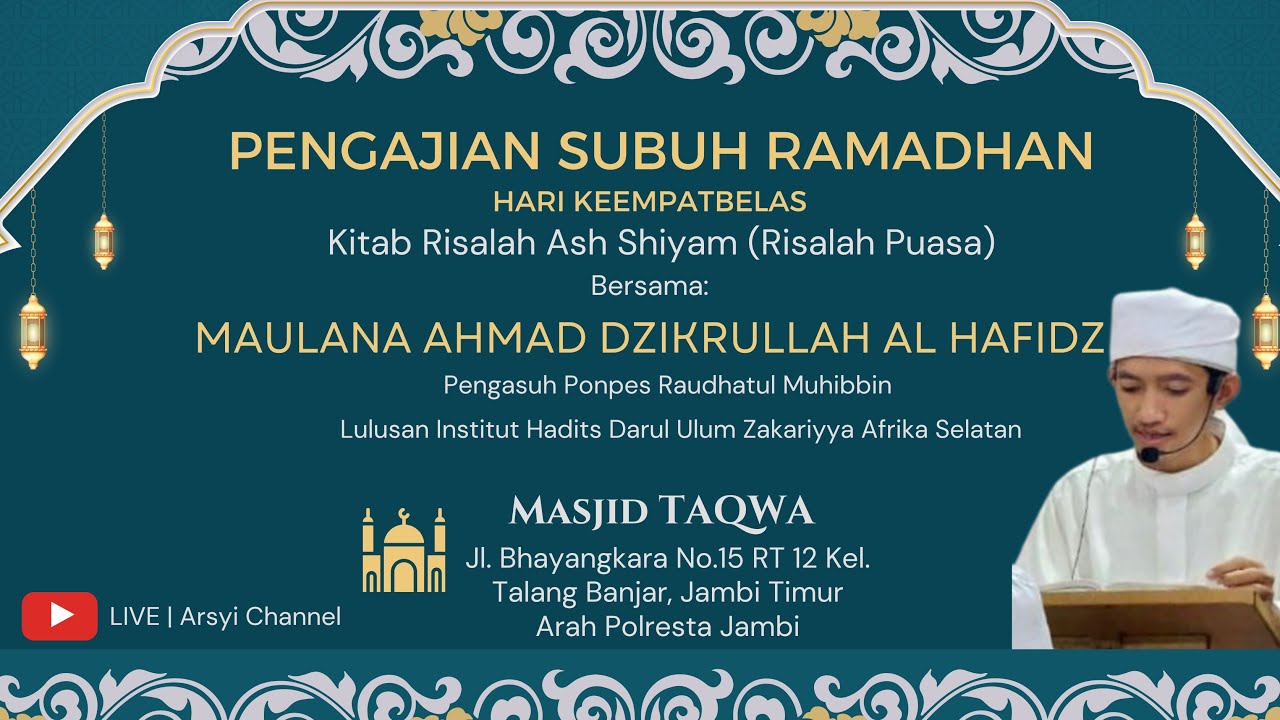🔴 LIVE | Qada, Fidiyah dan Kafarah | Risalah Ash Shiyam - Hari Keempatbelas Ramadhan 1447 H