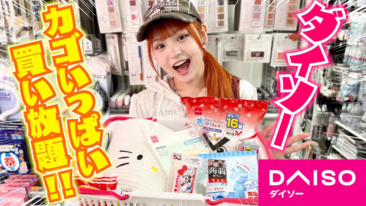 【ダイソー】制限なしでカゴいっぱい買い放題したので全部紹介します！！