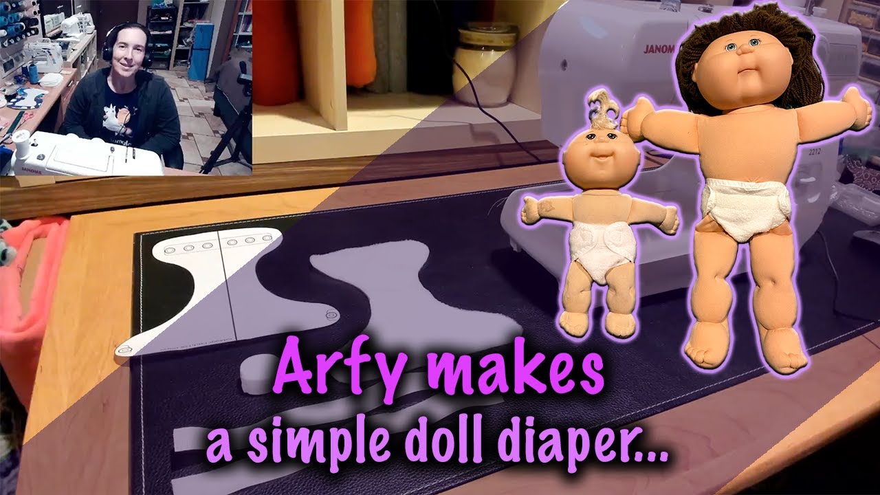 Arfy makes a simple doll diaper…