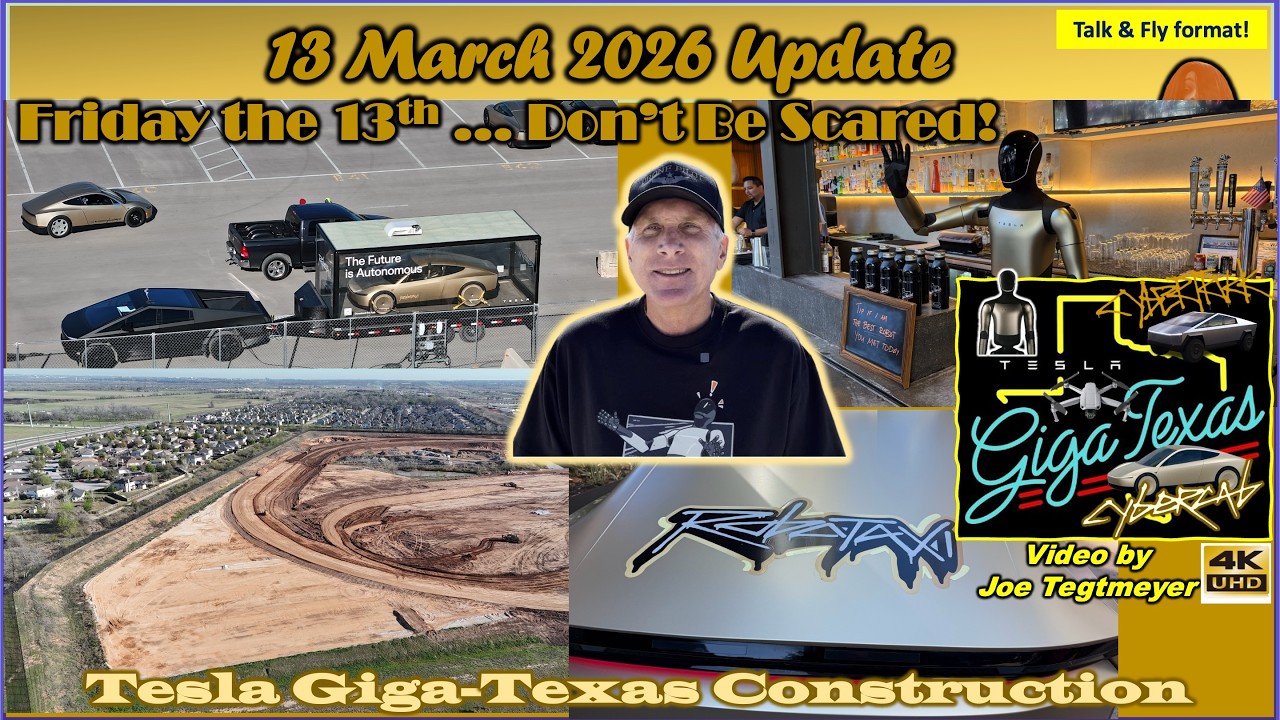 Tesla Popup Event! Cybercabs Everywhere! Site Expands Further! 16 Mar 2026 Giga Texas Update(8:35AM)