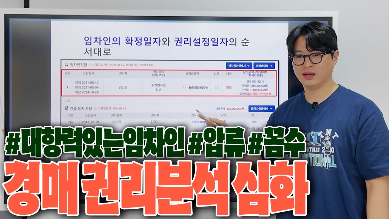 경매 권리분석 심화, 대항력 있는 임차인